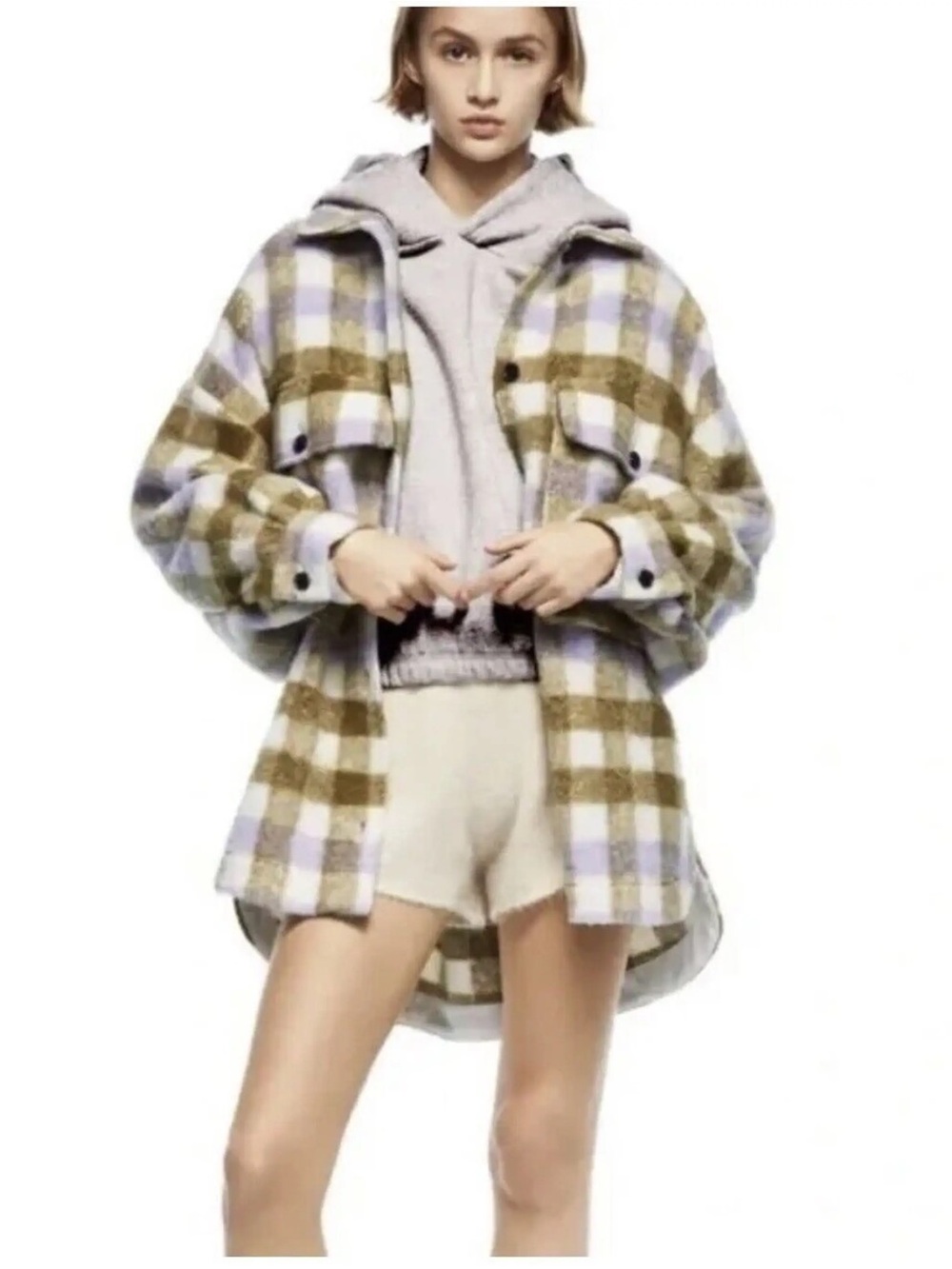 Zara oversized plaid coat/shacket